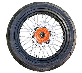 Колеса в сборе 17/17 Supermoto (motard) K8 KTM Orange к-т.