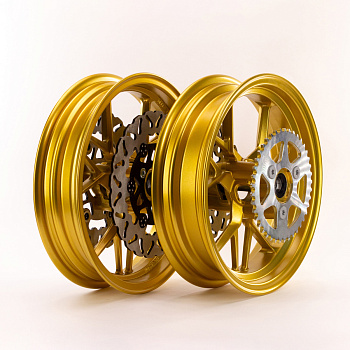 Диски литые дорожные для питбайка 2.5/3.0х12" перед и зад золотые